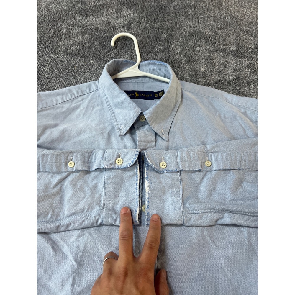 Ralph Lauren Mens XL Light Blue Oxford Button Down Long Sleeve Pony Logo Shirt - Picture 10 of 12